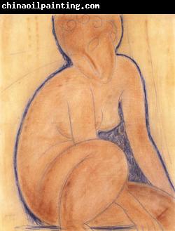 Amedeo Modigliani Crouched Nude