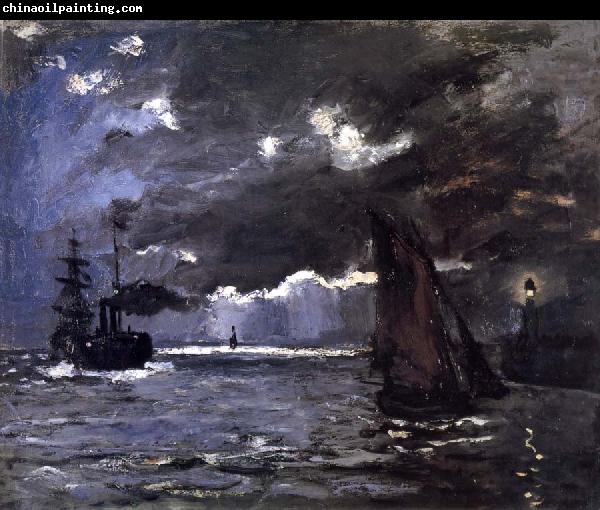 Claude Monet A Seascape,Shipping by Moonlight