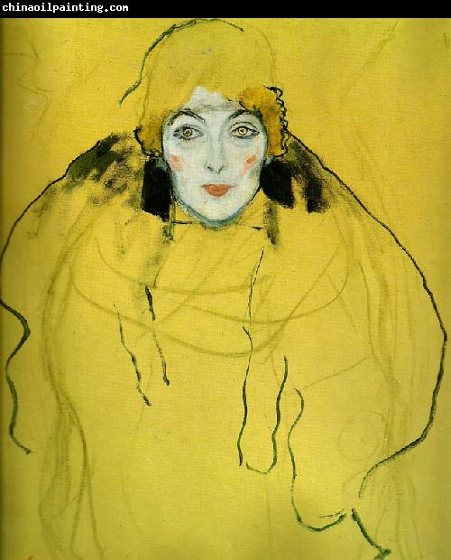 Gustav Klimt en face - portratt av kvinna,