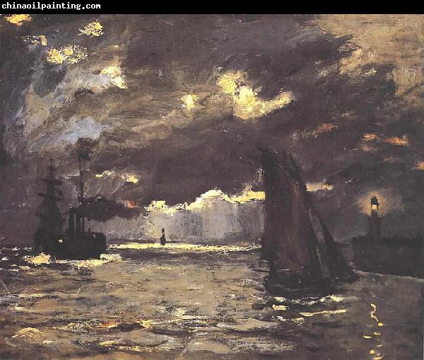 Claude Monet A Seascape, Shipping by Moonlight
