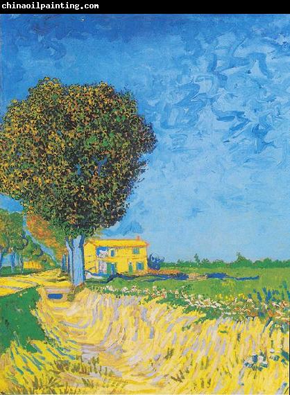 Vincent Van Gogh Avenue at Arles with houses