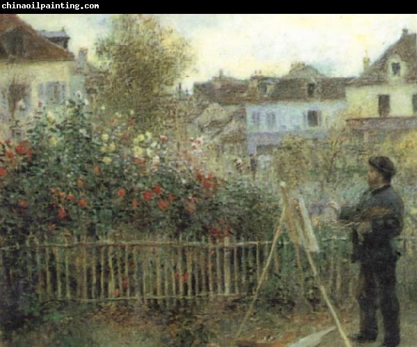 Pierre-Auguste Renoir Monet Painting in his Garden