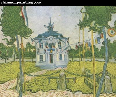 Vincent Van Gogh Auvers Town Hall on 14 july 1890